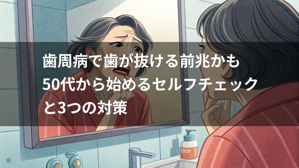 歯周病で歯が抜ける前兆かも｜50代から始めるセルフチェックと3つの対策
