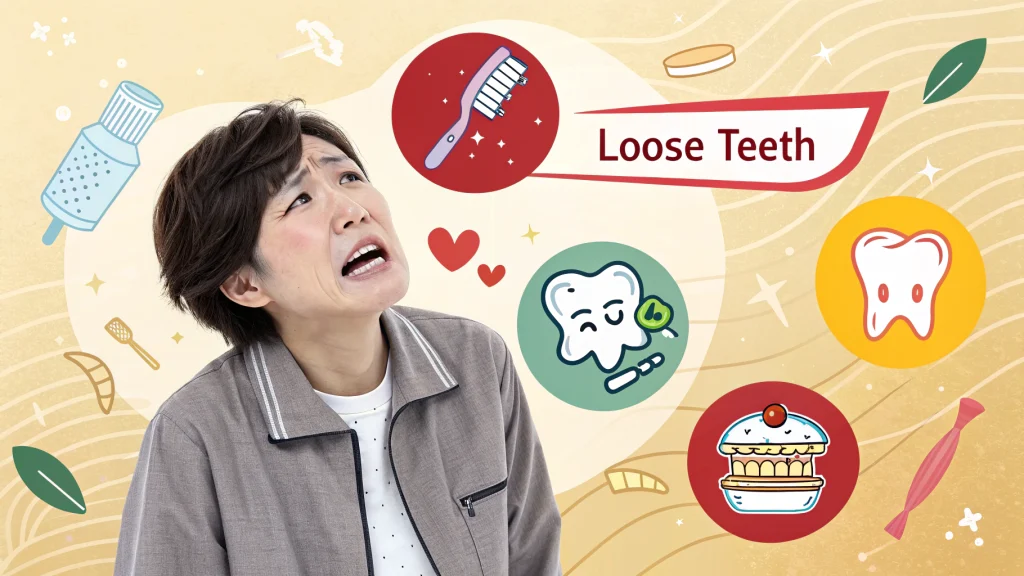 歯が抜けることを心配する女性