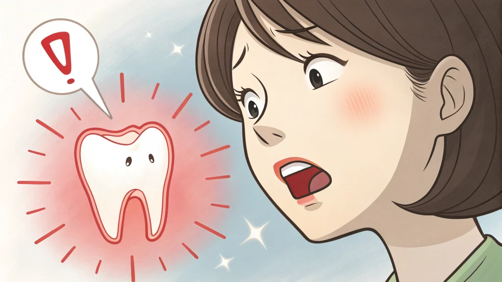 急な歯の痛みに驚く女性