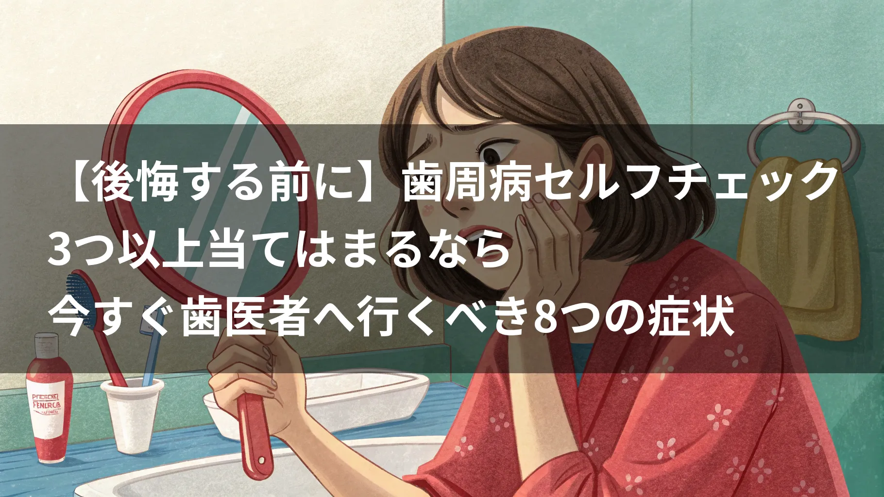 【後悔する前に】歯周病セルフチェック｜3つ以上当てはまるなら今すぐ歯医者へ行くべき8つの症状