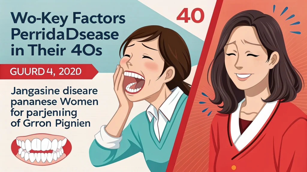 40代女性の歯周病に関するイラスト