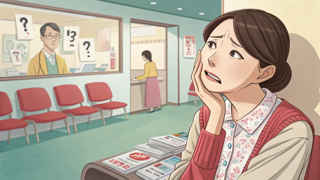 歯の痛みに耐える女性