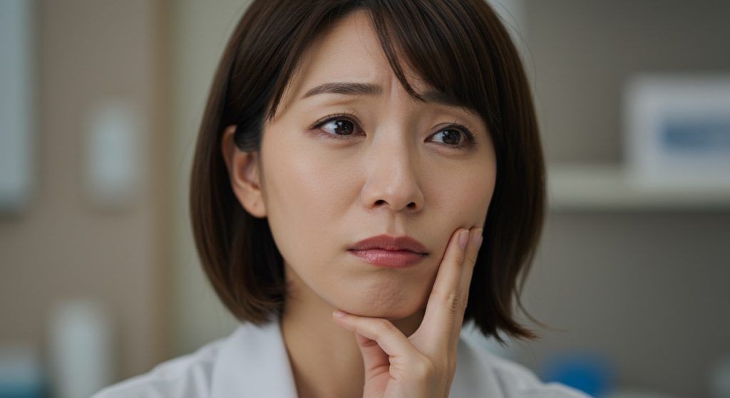 歯周病で悩んでいる女性