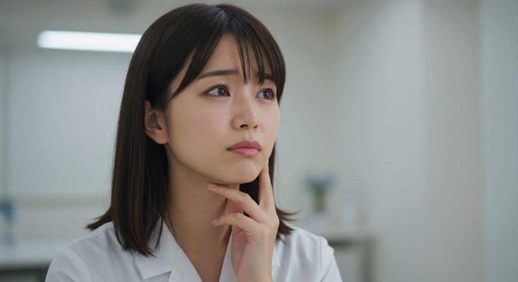 歯周病治療の費用で悩む女性