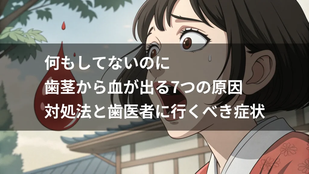 何もしてないのに歯茎から血が出る7つの原因｜すぐに試せる対処法と歯医者に行くべき症状